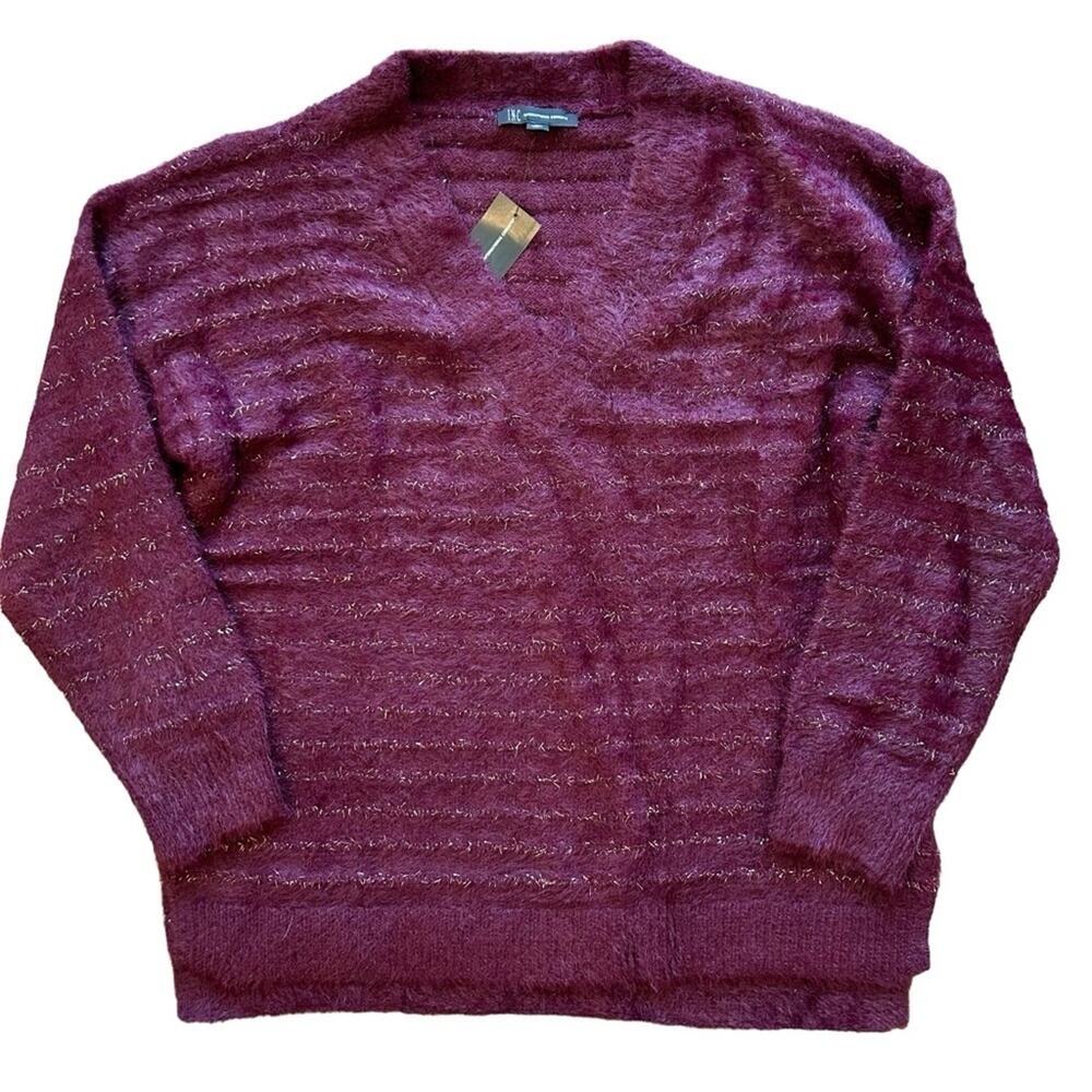 NEW INC International Concepts XL Maroon Burgundy V-Neck Soft Sweater Flurry
